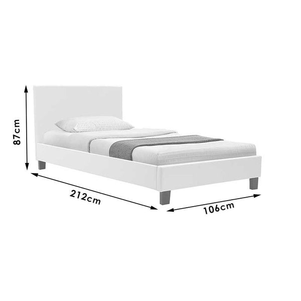 Κρεβάτι Nevil pakoworld 100x200 PU χρώμα λευκό ματ