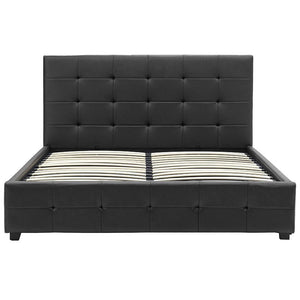 Κρεβάτι Roi pakoworld 160x200 PU μαύρο ματ + αποθηκευτικό χώρο