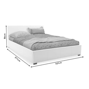 Κρεβάτι Norse pakoworld pu λευκό με αποθηκευτικό χώρο 160x200εκ
