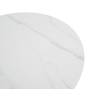Τραπέζι σαλονιού Franzel pakoworld sintered stone σε όψη μαρμάρου-mdf σε φυσική απόχρωση Φ80x40εκ
