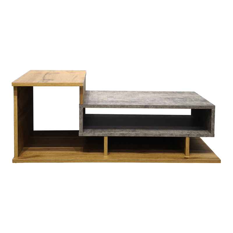 Τραπέζι σαλονιού Nuvele pakoworld γκρι-sonoma 90x50x35εκ