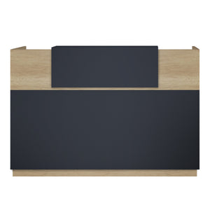 Γραφείο reception Lotus pakoworld σε χρώμα φυσικό - ανθρακί 200x70x110εκ