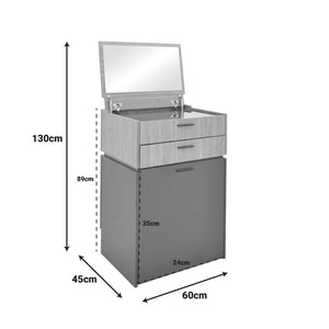 Τουαλέτα κρεβατοκάμαρας Sonlen pakoworld ανθρακί-sonoma 60x45x130εκ