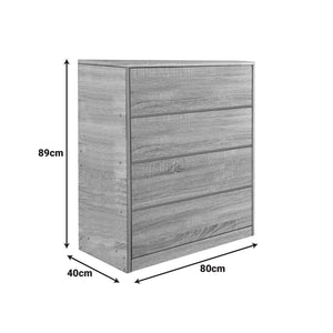 Συρταριέρα Kuanger pakoworld mdf σε καρυδί απόχρωση 80x40x89εκ