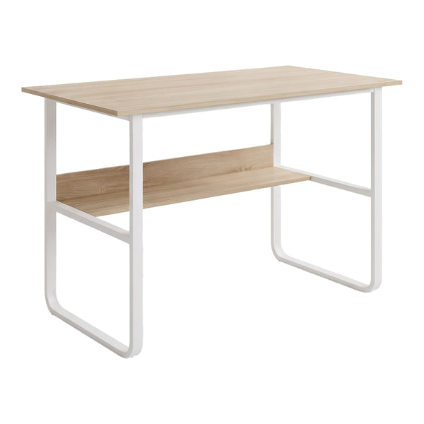 Γραφείο εργασίας Kela pakoworld mdf σε oak απόχρωση με λευκό μέταλλο 100x60x73εκ
