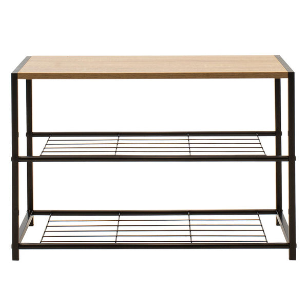 Παπουτσοθήκη Ramon pakoworld 6 ζευγών φυσικό-μαύρο 63x30x43εκ