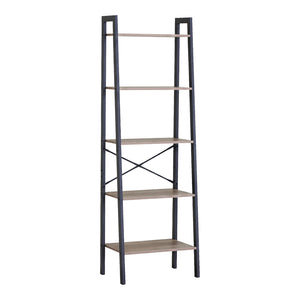 Βιβλιοθήκη Jebia pakoworld oak με μαύρο μέταλλο 56x37x172.2εκ