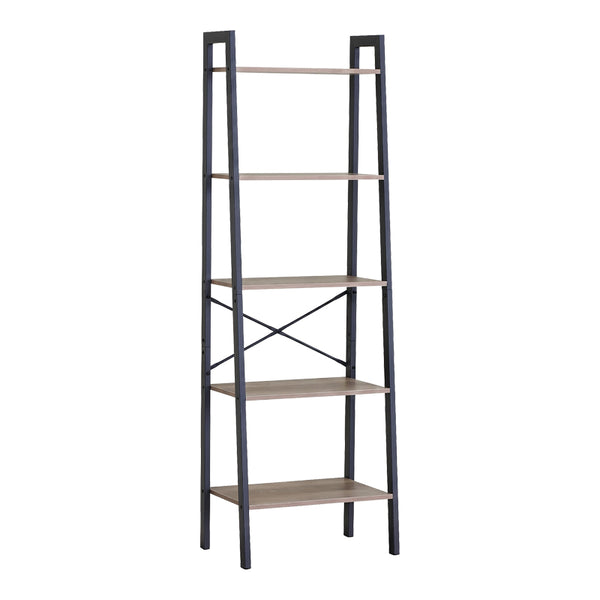 Βιβλιοθήκη Jebia pakoworld oak με μαύρο μέταλλο 56x37x172.2εκ