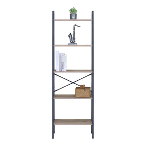 Βιβλιοθήκη Jebia pakoworld oak με μαύρο μέταλλο 56x37x172.2εκ
