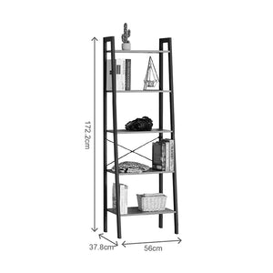 Βιβλιοθήκη Jebia pakoworld oak με μαύρο μέταλλο 56x37x172.2εκ