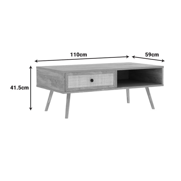 Τραπέζι σαλονιού Oslo pakoworld sonoma 110x59x41