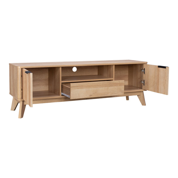 Έπιπλο τηλεόρασης Hamea pakoworld mdf σε φυσική απόχρωση 145x39
