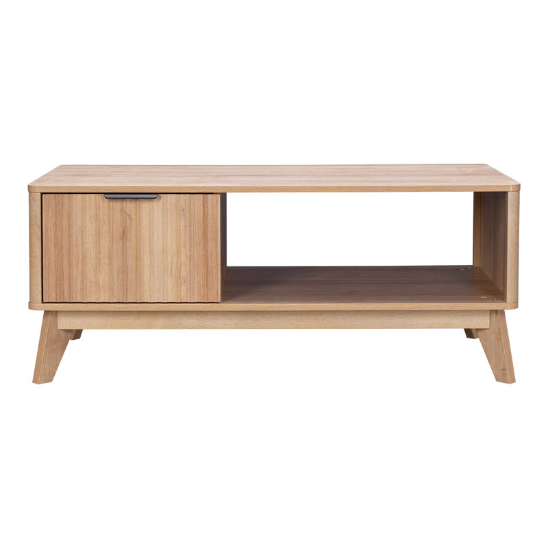 Τραπέζι σαλονιού Hamea pakoworld mdf σε φυσική απόχρωση 110x55