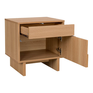Κομοδίνο Jenfia pakoworld mdf σε φυσική απόχρωση 48x39x50
