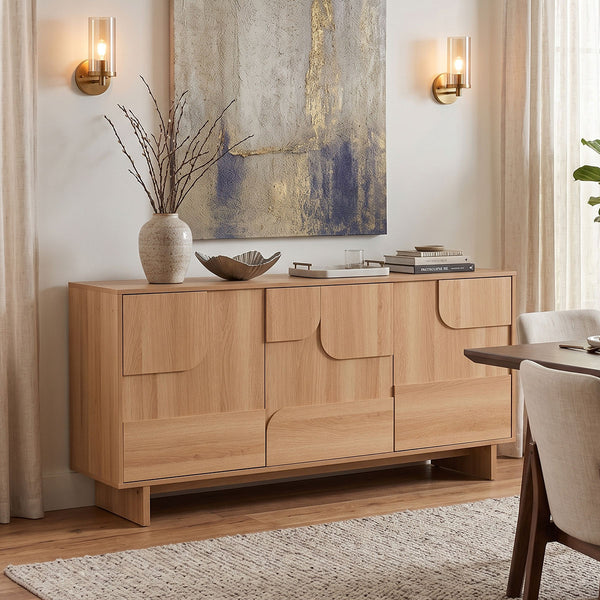 Μπουφές Jenfia pakoworld mdf σε φυσική απόχρωση 150x39x75