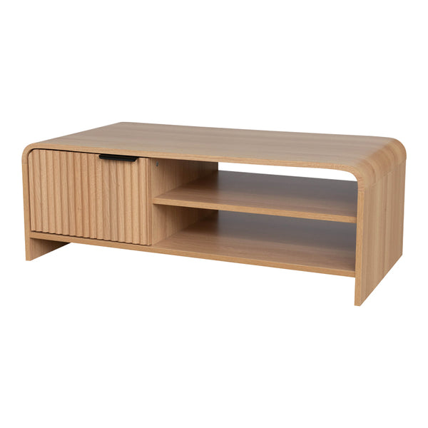Τραπέζι σαλονιού Kelba pakoworld mdf σε φυσική απόχρωση 100x50x35