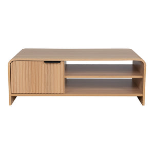 Τραπέζι σαλονιού Kelba pakoworld mdf σε φυσική απόχρωση 100x50x35