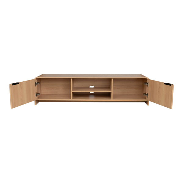 Έπιπλο τηλεόρασης Anfen pakoworld mdf σε φυσική απόχρωση 160x39x40