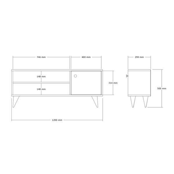 Έπιπλο τηλεόρασης Wison pakoworld σε oak απόχρωση 120x29x50εκ