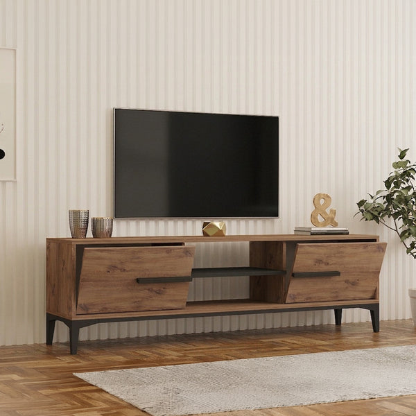 Έπιπλο τηλεόρασης Eslem pakoworld oak με ανθρακί 160x34