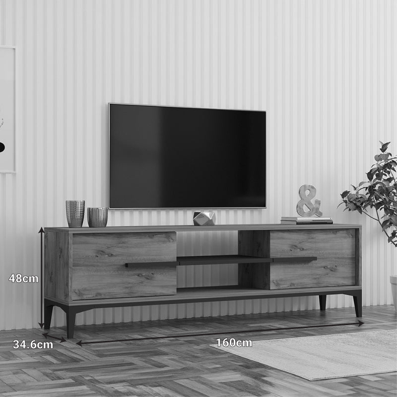 Έπιπλο τηλεόρασης Eslem pakoworld oak με ανθρακί 160x34