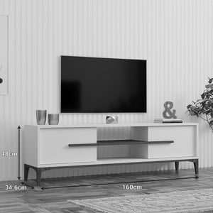 Έπιπλο τηλεόρασης Eslem pakoworld λευκό με καρυδί 160x34