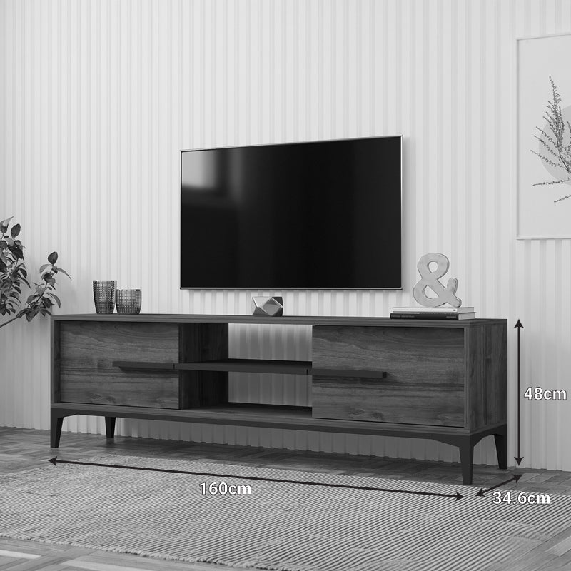 Έπιπλο τηλεόρασης Eslem pakoworld καρυδί με ανθρακί 160x34