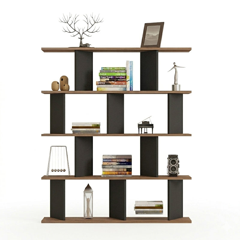 Βιβλιοθήκη Ratu pakoworld ανθρακί με oak 120x24