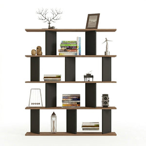Βιβλιοθήκη Ratu pakoworld ανθρακί με oak 120x24