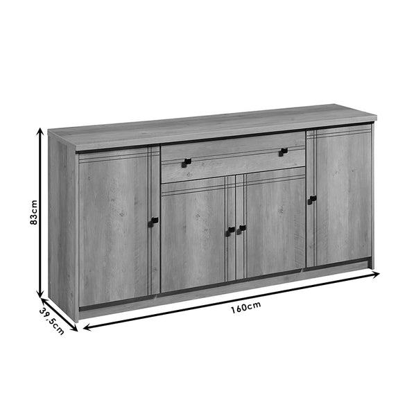 Μπουφές Libby pakoworld oak 160x39.5x83εκ