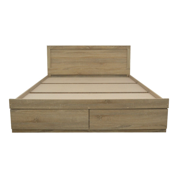 Κρεβάτι Olympus pakoworld με συρτάρι σε sonoma απόχρωση 140x200εκ