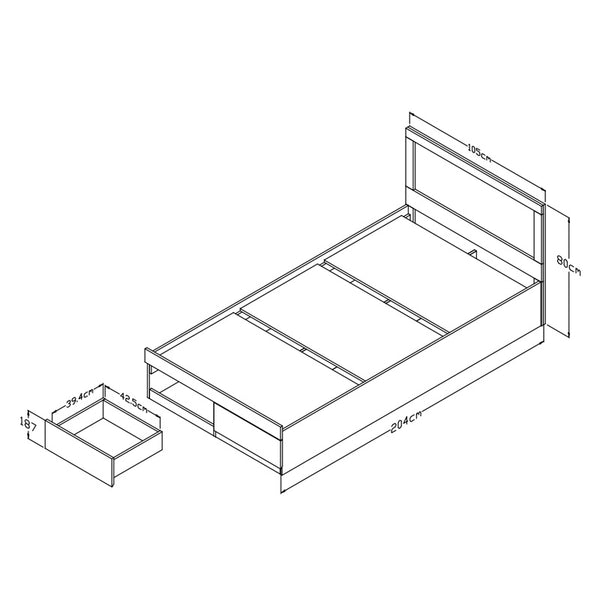 Κρεβάτι Olympus pakoworld με συρτάρι σε wenge απόχρωση 100x200εκ