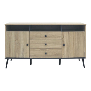 Μπουφές Zezan pakoworld σε sonoma-ανθρακί απόχρωση 140.5x41.5x80εκ