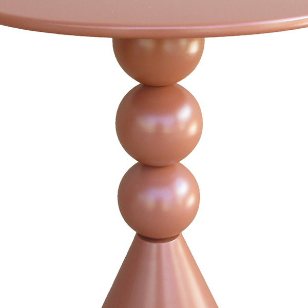 Βοηθητικό τραπέζι Bilane pakoworld μέταλλο σε terracotta απόχρωση Φ39x60εκ