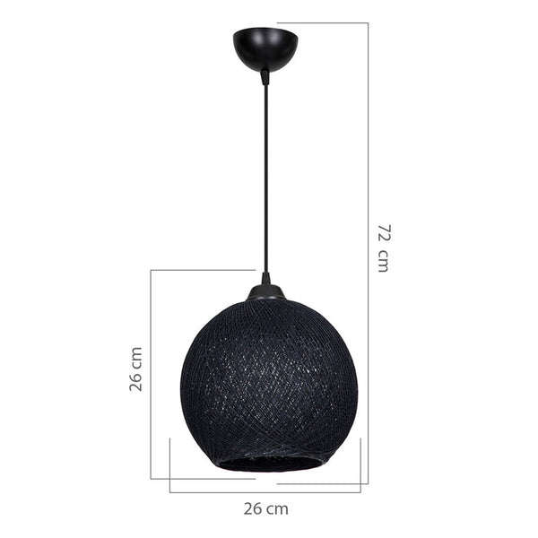 Φωτιστικό οροφής μονόφωτο Leshia pakoworld Ε27 μαύρο Φ26x26εκ