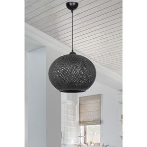 Φωτιστικό οροφής μονόφωτο Leshia pakoworld Ε27 μαύρο Φ38x38εκ