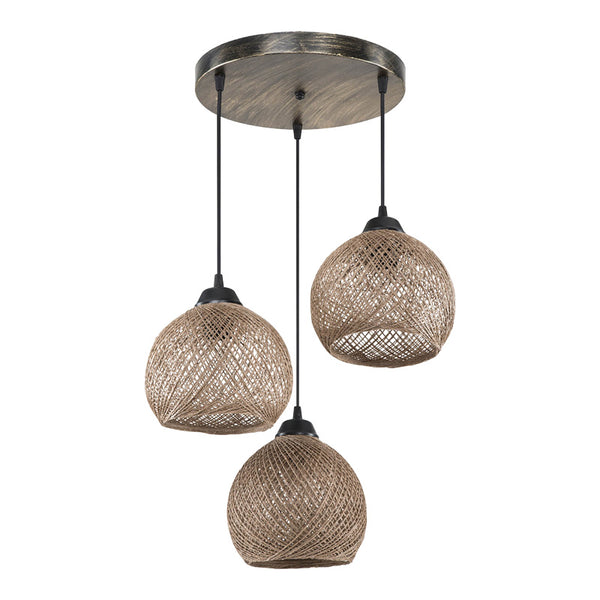 Φωτιστικό οροφής τρίφωτο PWL-1121 pakoworld Ε27 καφέ Φ40x75εκ