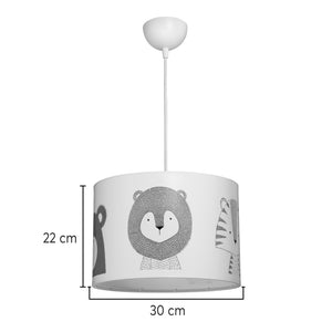 Παιδικό φωτιστικό οροφής Safari pakoworld led E27 πολύχρωμο PVC Φ30x20εκ