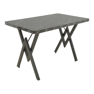 Τραπέζι Vertex pakoworld μαύρο μαρμάρου και μέταλλο 110x70x72εκ