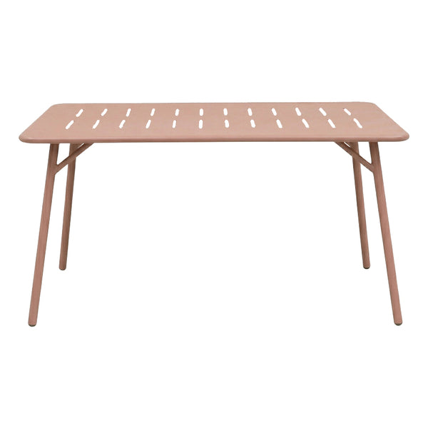 Τραπεζαρία Moraja Deraby pakoworld σετ 5τεμ terracotta μέταλλο 140x80x72εκ