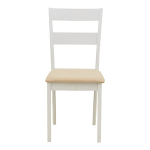Τραπεζαρία Dallan Lars pakoworld 5τεμ λευκό rubberwood Φ100(+38)x100x75εκ