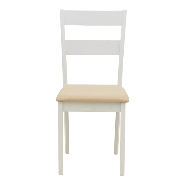 Τραπεζαρία Dallan Lars pakoworld 5τεμ λευκό rubberwood Φ100(+38)x100x75εκ