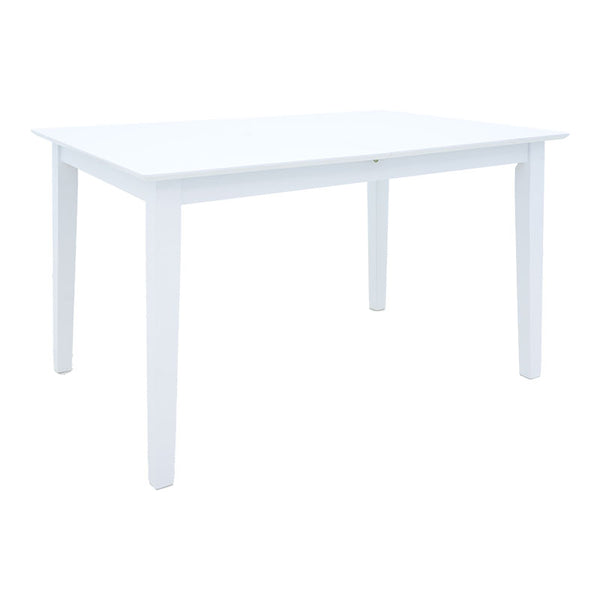Τραπεζαρία Dallan Mabor pakoworld 5τεμ λευκό rubberwood 120-150x80x73