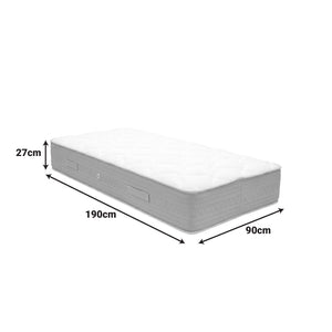 Κρεβάτι με στρώμα Athos Sleepy pakoworld sonoma ανθρακί 90x190εκ