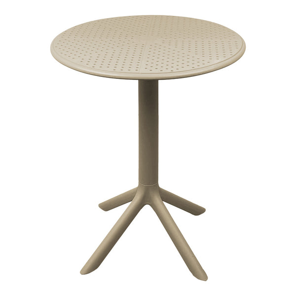 Τραπεζαρία Mercon Hush pakoworld σετ 3τεμ cappuccino PP Φ60x75εκ