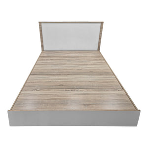 Κρεβάτι με στρώμα Athos Utopia pakoworld sonoma και λευκό 160x200εκ