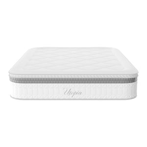 Κρεβάτι με στρώμα Athos Utopia pakoworld sonoma και λευκό 160x200εκ