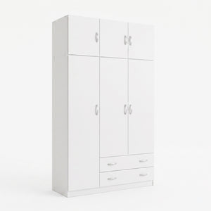 Ντουλάπα τρίφυλλη με πατάρι Alvia pakoworld λευκό 150x51x240εκ
