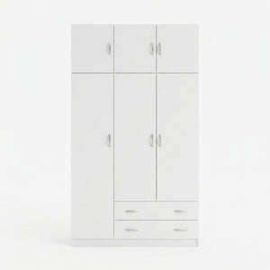Ντουλάπα τρίφυλλη με πατάρι Alvia pakoworld λευκό 150x51x240εκ