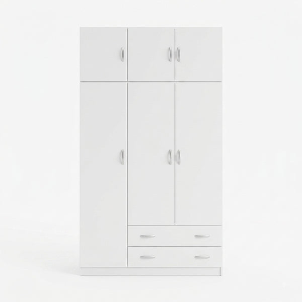 Ντουλάπα τρίφυλλη με πατάρι Alvia pakoworld λευκό 150x51x240εκ
